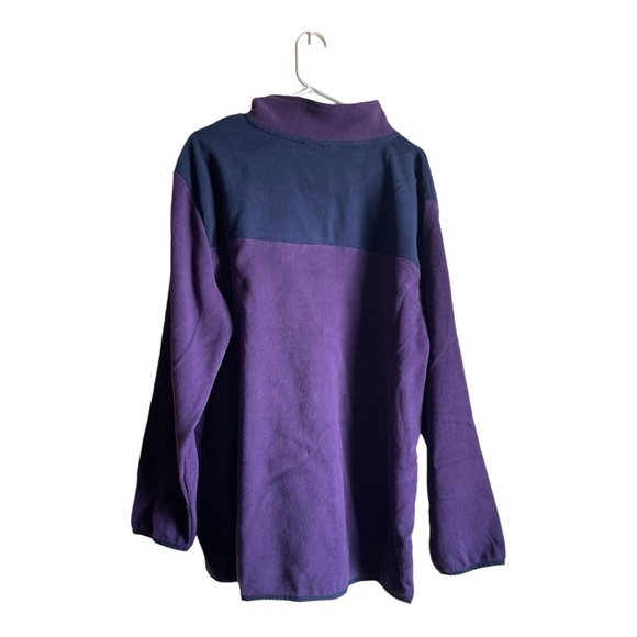 Avenue Women’s Size 18 Purple & Blue Color Block Polar Fleece Pullover - Picture 4 of 15